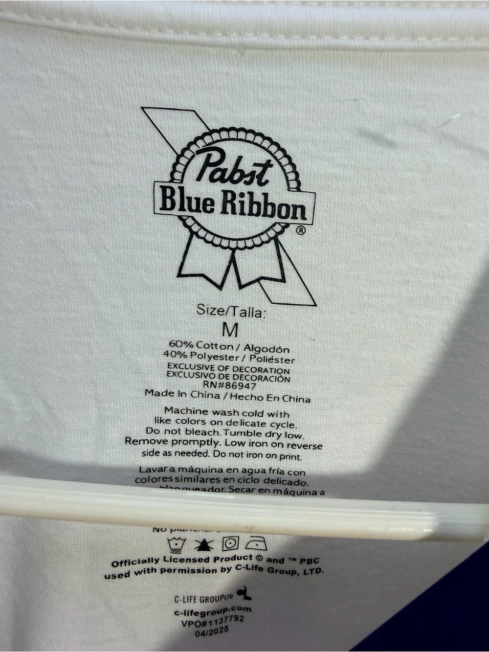 Pabst White Short-Sleeve Graphic Tee with Red & Blue Print - Picture 2 of 4
